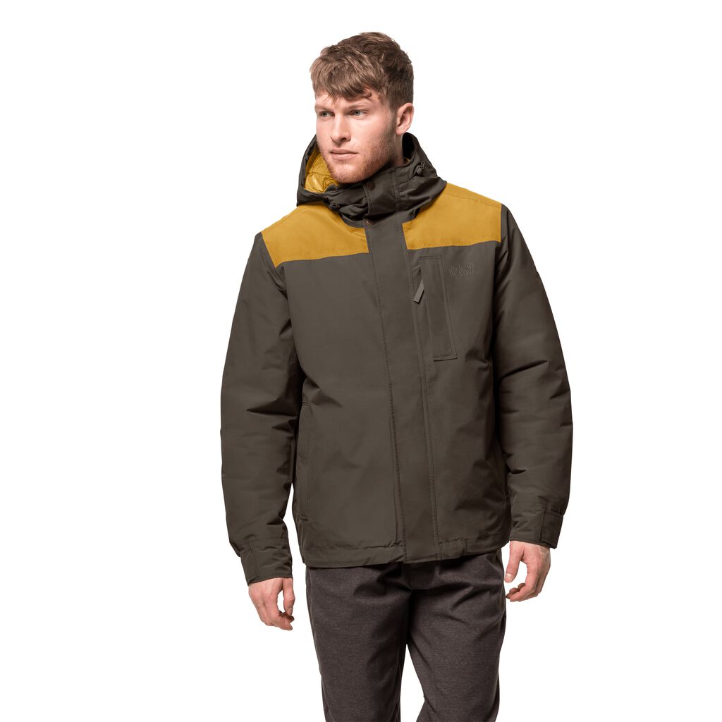 Jack Wolfskin OAKWOOD μπουφαν χειμερινα ανδρικα γκρι καφε | GR0135193